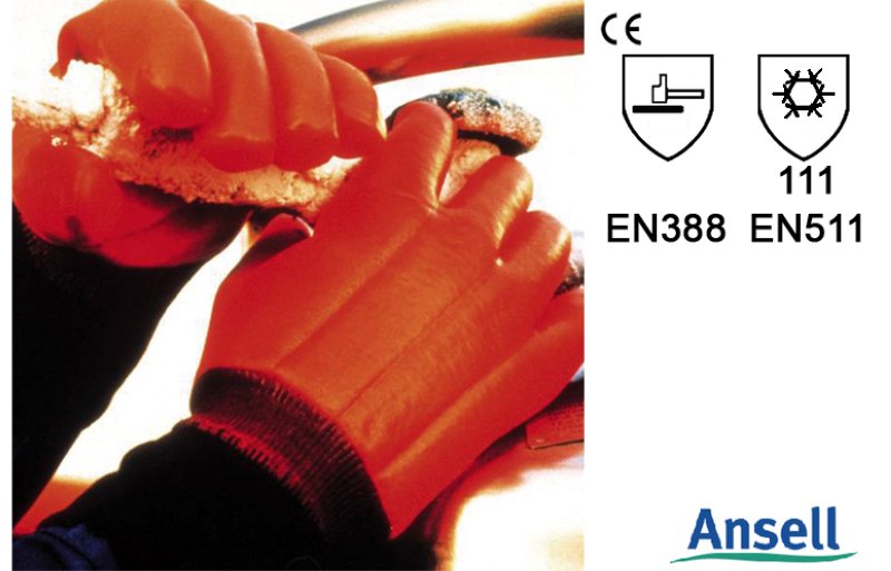 Winterhandschuh Typ 23-491    aus PVC Orange mit